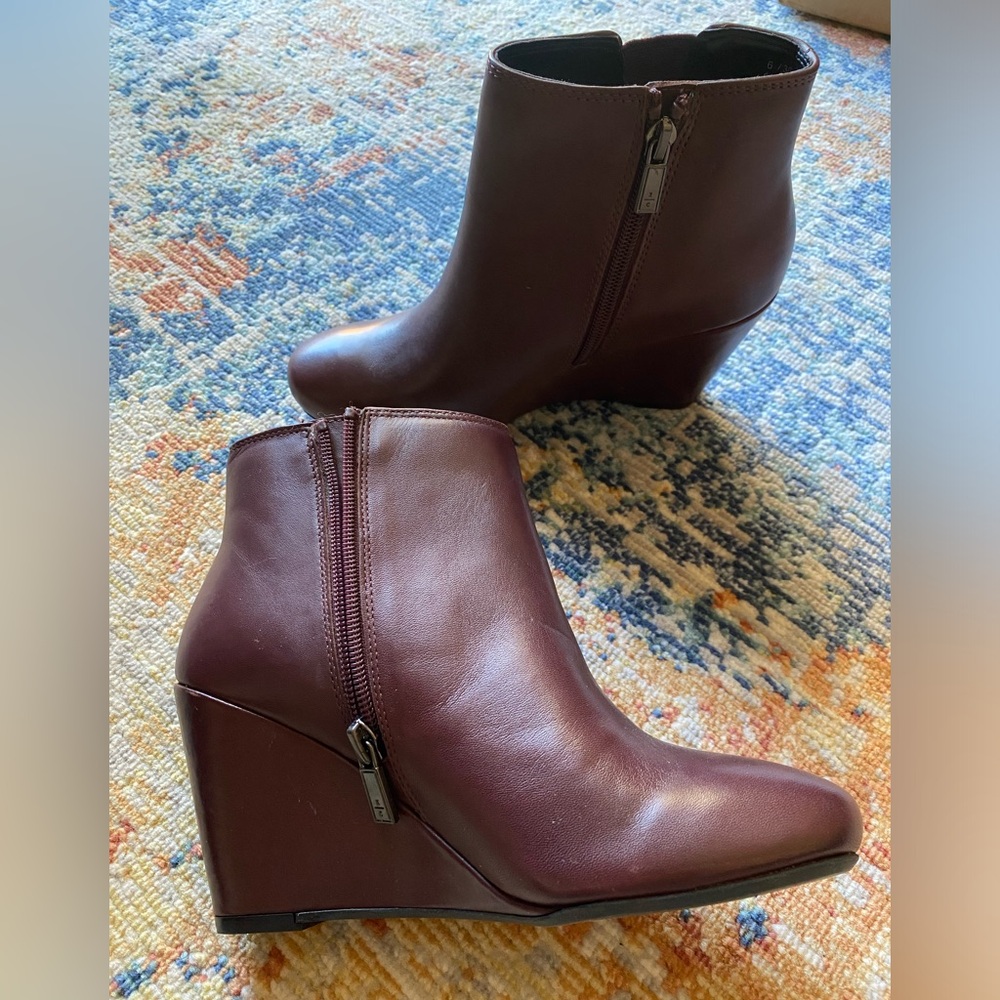 Burgundy Wedge Booties - Picture 3 of 5